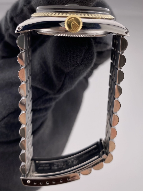 Rolex Datejust Silver With Gold Sticks / Has Spots Dial on D Link Jubilee Bracelet Steel Ref. 1601 1987 view 5