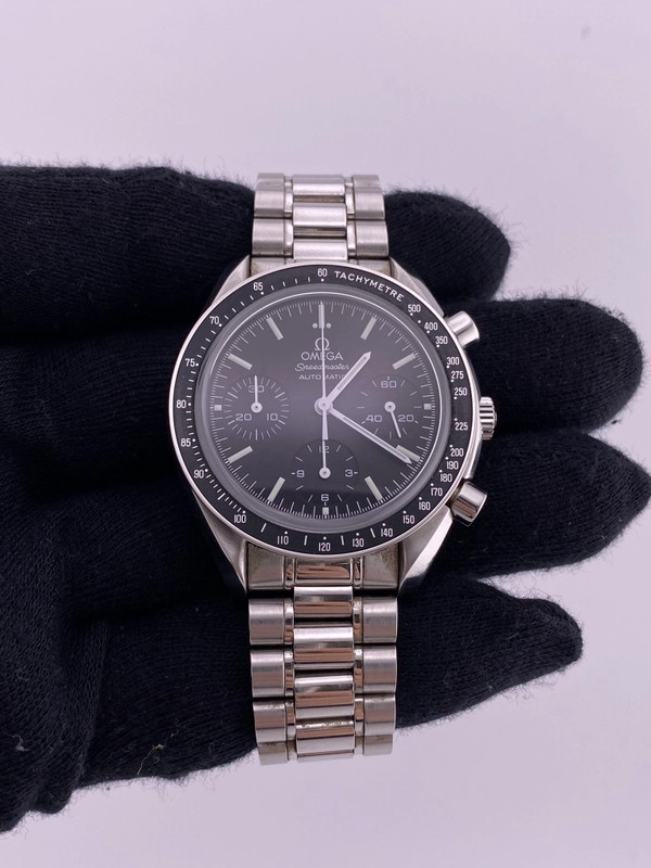 Omega Speedmaster Black Dial on Stainless Steel Ref. 3539.5 Card Open Date view 2
