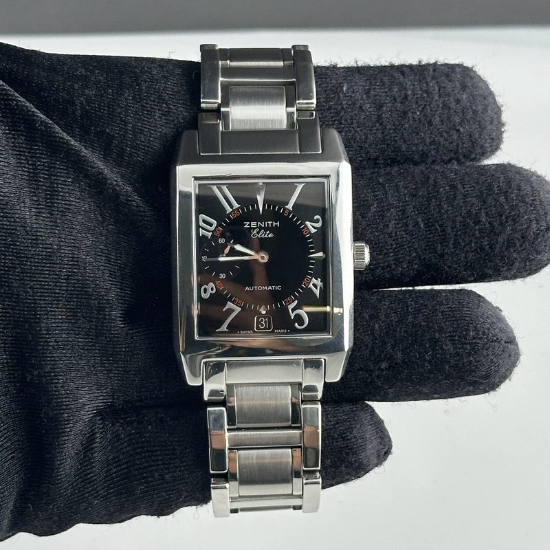 Zenith Elite Port Royal Black Dial on Stainless Steel Bracelet Ref. 02.0250.684 Card 2000