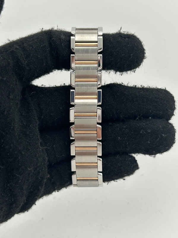Cartier Tank Francaise Pink Mop / Roman Numerals Dial on 2 Tone Rose Gold & Stainless Steel Bracelet Ref. W51027Q4 Papers 2009 view 4