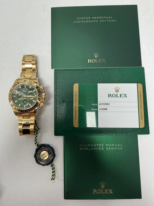 Rolex Daytona Green Stick Dial on Oyster Ref. 116508 Card 2018 view 5