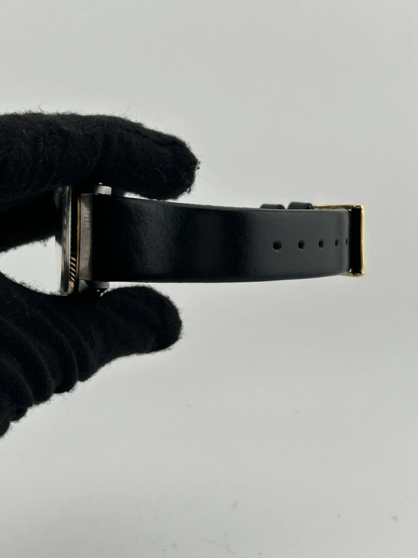 Rolex Datejust 36 Champagne Index Dial on Generic Black Leather Band Ref. 16013 1988 view 4