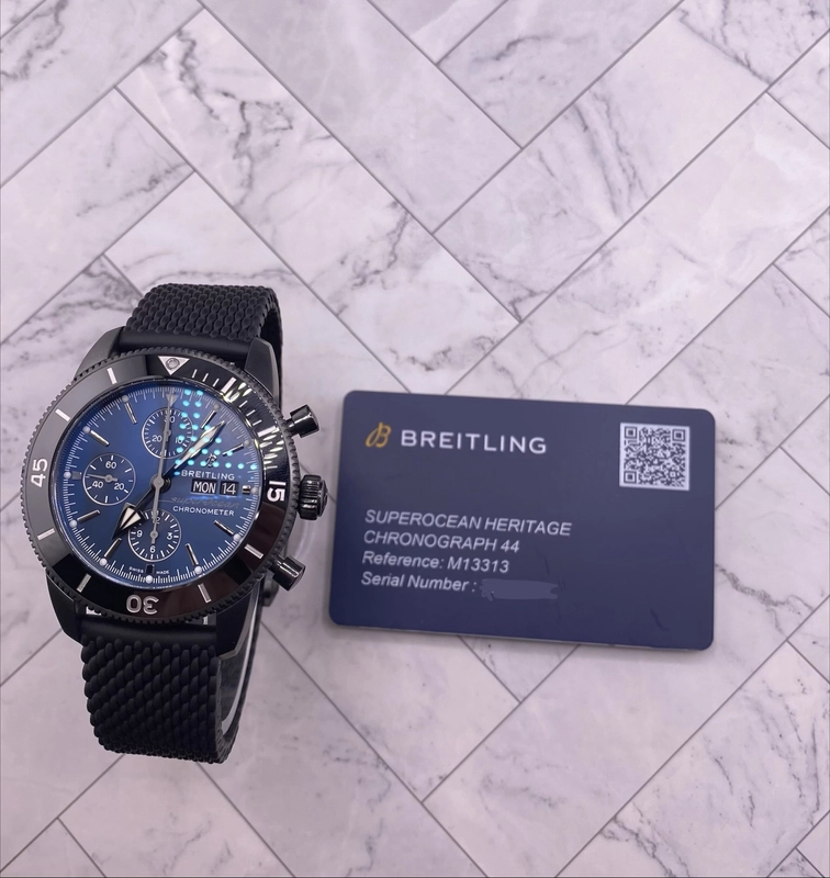 Breitling Superocean H√©ritage II Chronograph Blue Dial on Bracelet Ref. M13313101C1S1 Card 2026 view 7