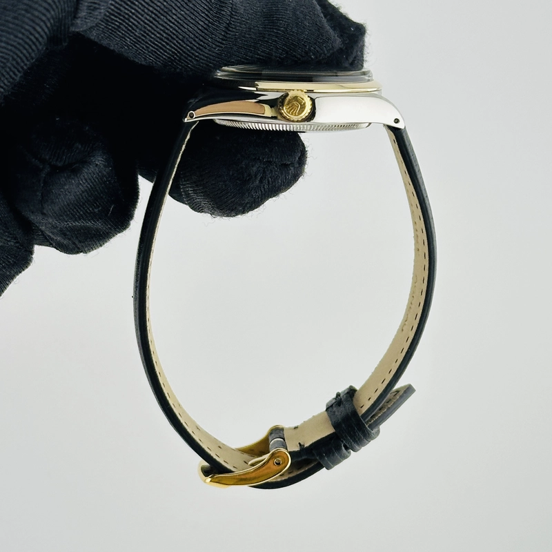 Rolex Oyster Perpetual Black / Gold Stick Sigma Dial on Generic Leather Band Ref. 1002 1978 view 6