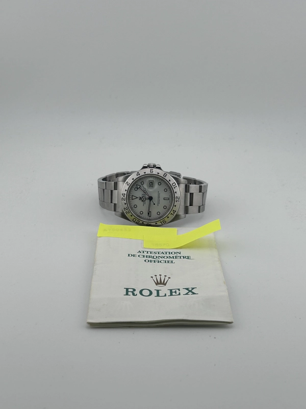 Rolex Explorer II White Dial on Oyster Ref. 16570 Papers 2000 view 7