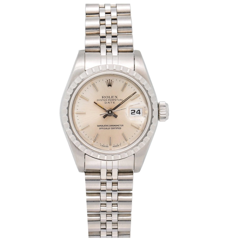 Rolex Oyster Perpetual Date White Dial on Jubilee D Link Bracelet Ref. 6924 1973