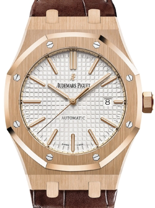 Audemars Piguet Royal Oak Selfwinding White Dial on Leather Strap Ref. 15400OR.OO.D088CR.01 Card 2019