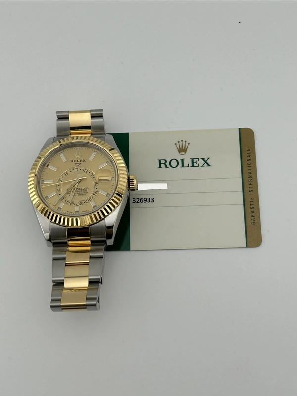 Rolex SkyDweller Champagne Index Dial on Oyster Bracelet Ref. 326933 Card 2017 view 8