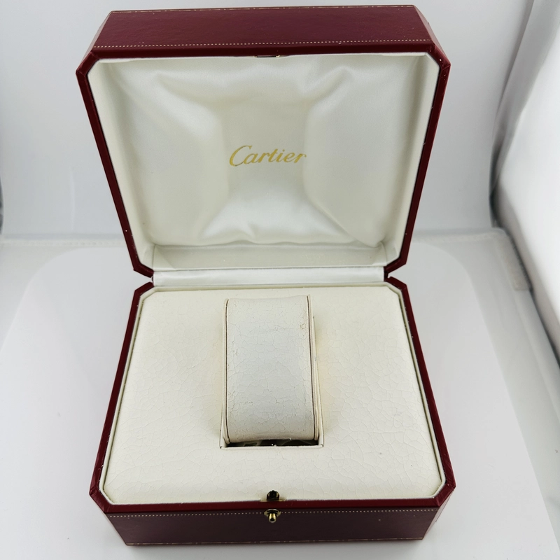 Cartier Cle Silver Roman Dial on Maroon Leather Ref. 3947/WGCL0010 Complete 2016 view 7