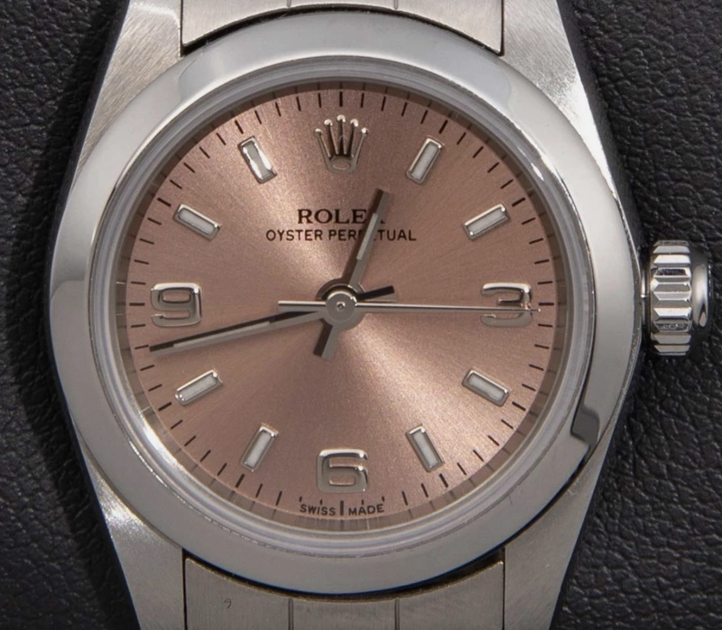 Rolex Oyster Perpetual Salmon Pink Dial on Stainless Steel Bracelet Ref. 67480 1997