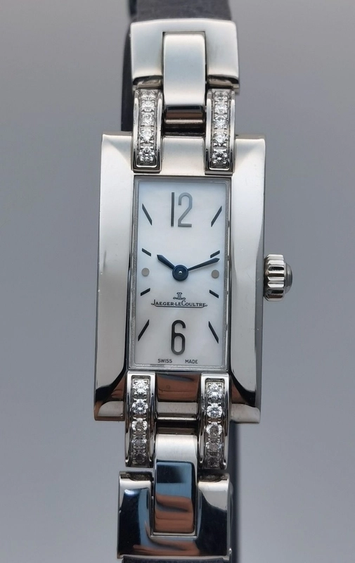 Jaeger Le Coultre Ideale White Mop Dial on Leather Strap Ref. 460.8.08