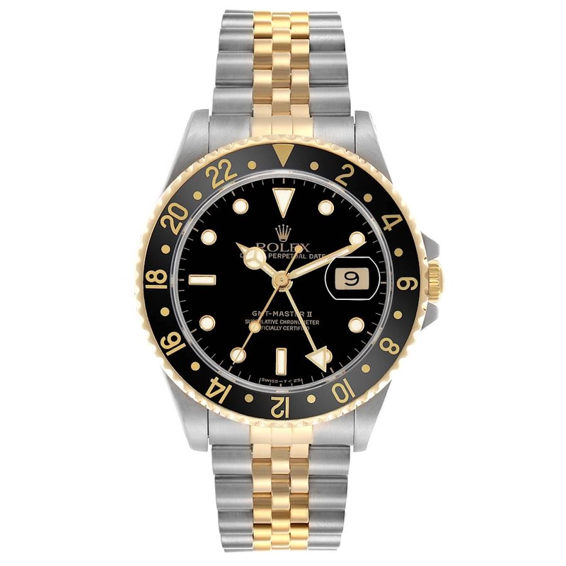 Rolex GMT Master II Black Dial on D Link Jubilee Bracelet Ref. 16713 1993