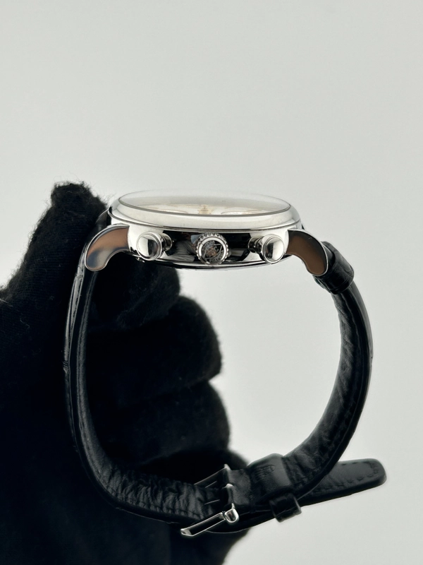 Iwc Portofino Chronograph 39 Silver Dial on Leather Strap Ref. IW391406 Complete 2023 view 5