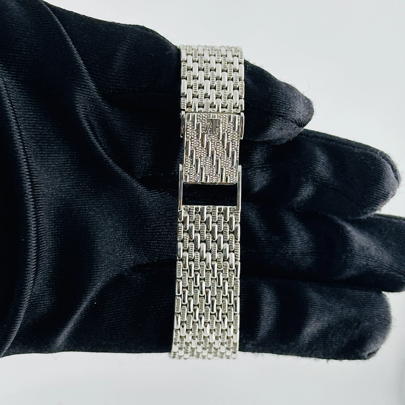 Audemars Piguet Cobra Blue / Factory Diamond Dial on White Gold Mesh Bracelet Ref. N/A view 3
