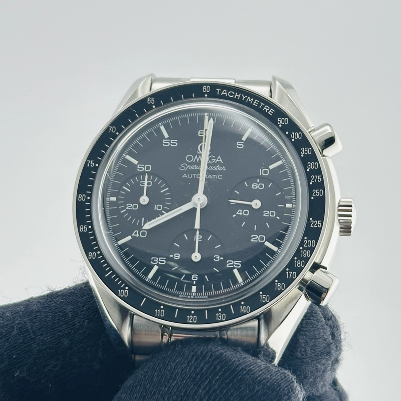 Omega Speedmaster Black Chrono Dial on Stainless Steel Bracelet Ref. 3510.50.00 Card 2000 view 3