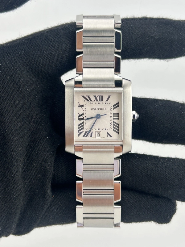 Cartier Tank Francaise Silver Dial on Bracelet Ref. W51002Q3 Complete 2000 view 2