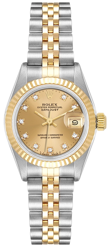 Rolex Datejust Lady Champagne Diamond Dial on D Link Jubilee Bracelet Ref. 69173