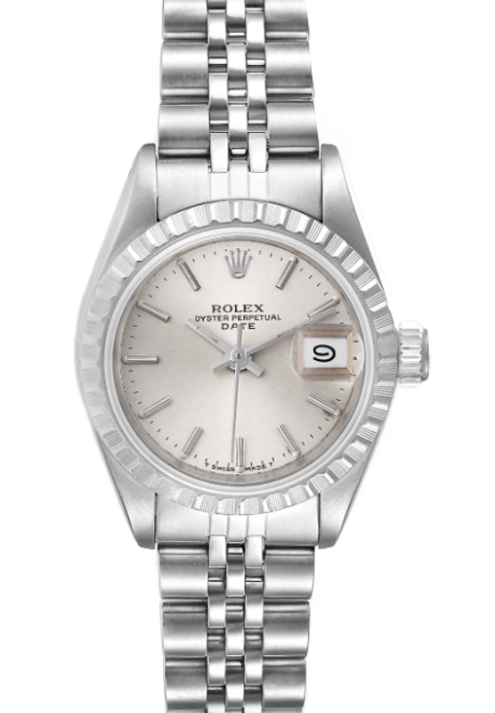 Rolex Oyster Perpetual Date Silver Index Dial on Jubilee D Link Bracelet Ref. 69240 1984