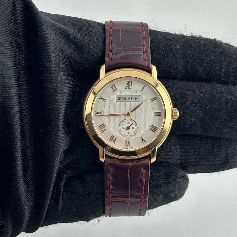 Audemars Piguet Jules Ivory Roman Dial on Leather Ref. 15056OR view 2