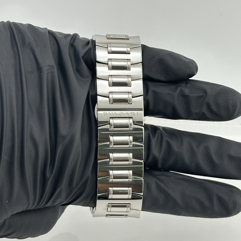 Bvlgari Assioma Black Dial on Stainless Steel Bracelet Ref. AA48S/AA48C14SSD Complete 2006 view 4