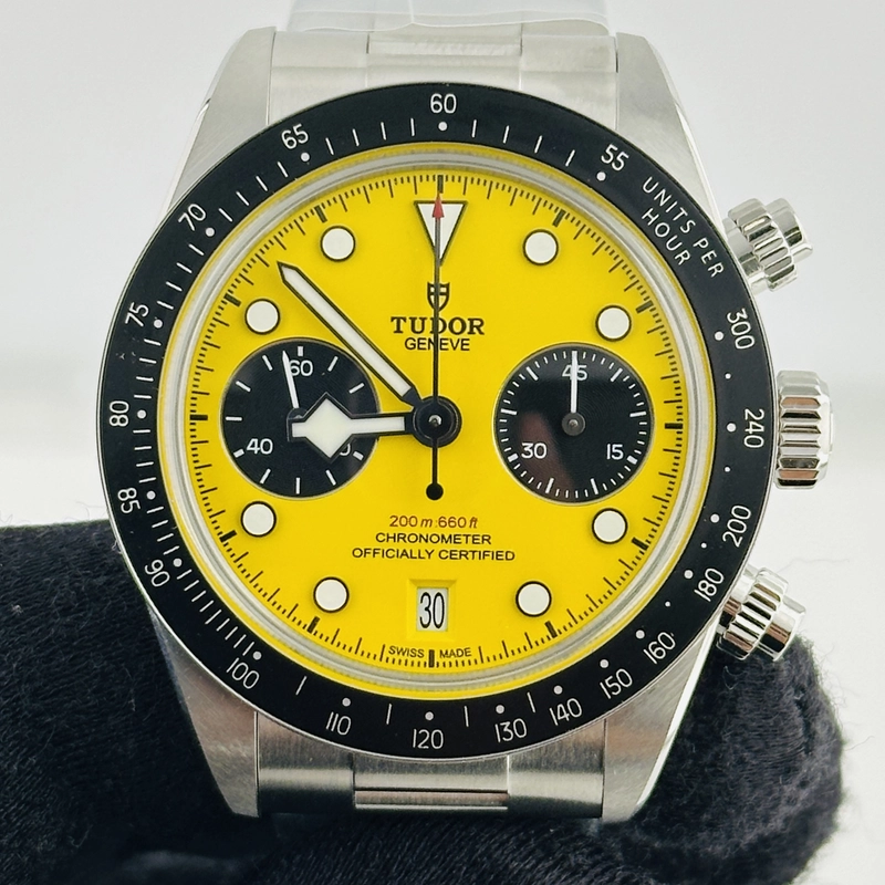 Tudor Black Bay Chrono Yellow With Black Sub Counters Dial on Stainless Steel Bracelet Ref. M79310N-0001 Complete 2026 view 3