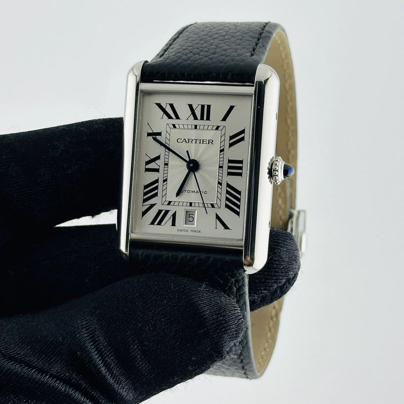 Cartier Tank Must XL Silver Roman Dial on Leather Strap Ref. 4490/WSTA0040 Card 2024 view 3