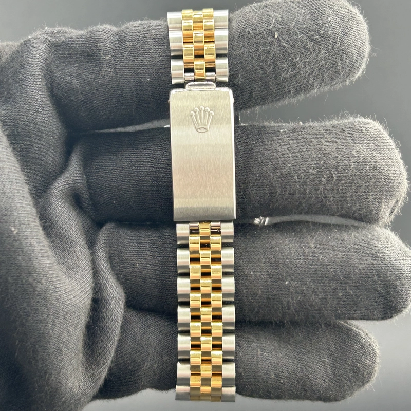 Rolex Datejust Champagne Stick Dial on D Link Jubilee Ref. 68273 Papers Open Date view 4