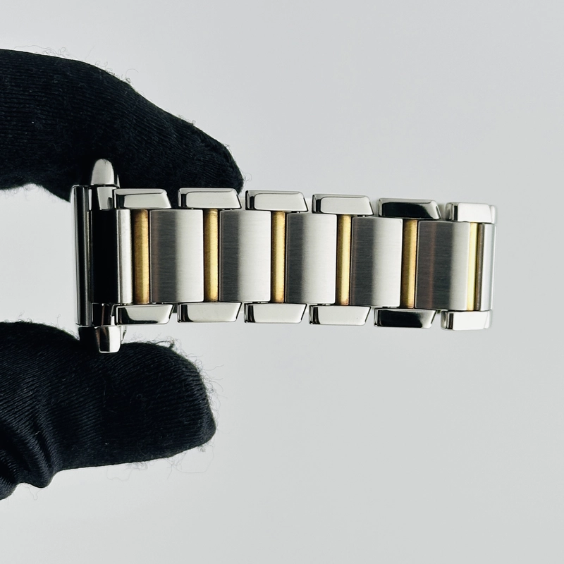 Cartier Tank Francaise Large Silver Roman Dial on 2 Tone Bracelet Ref. 2302 view 5