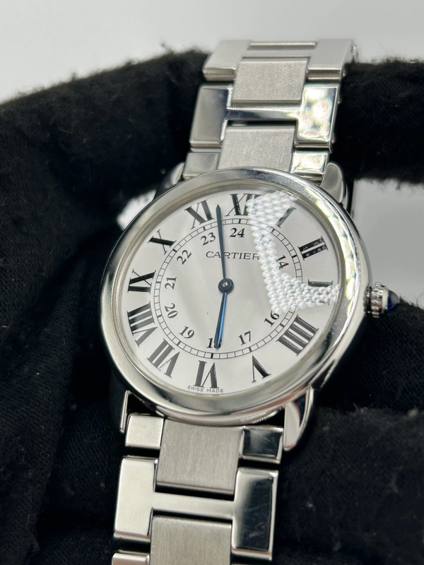 Cartier Ronde Solo Silver Roman Numerals Dial on Stainless Steel Bracelet Ref. W6701005 view 3