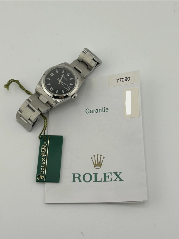 Rolex Oyster Perpetual Black Dial on Oyster Ref. 77080 Papers 2003 view 8