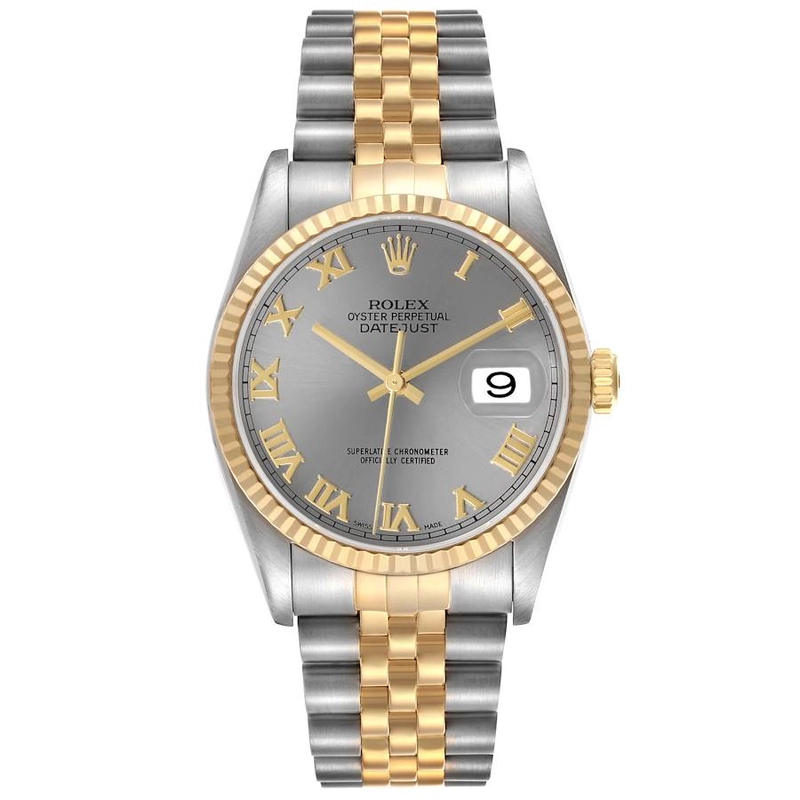 Rolex Datejust Silver Roman Dial on D Link Jubilee Bracelet Ref. 16233 1996