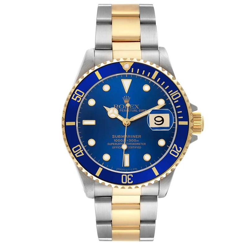 Rolex Submariner Blue Dial on Oyster Bracelet Ref. 16613 Papers Open Date