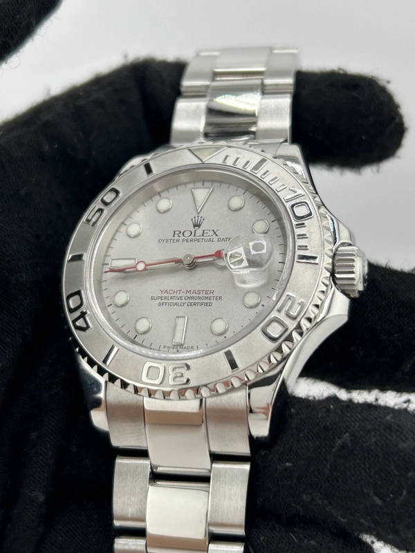 Rolex Yacht Master Platinum Dial on Oyster Steel Bracelet Ref. 16622 Papers 2006 view 3