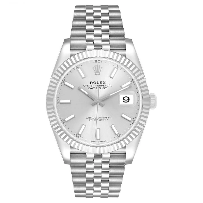 Rolex Datejust Silver Index Dial on D Link Jubilee Bracelet Ref. 126334 Card 2019