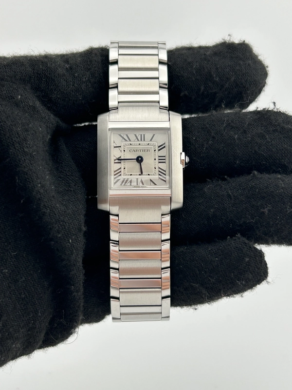 Cartier Tank Francaise Small Silver Dial on Stainless Steel Bracelet Ref. WSTA0065 Complete 2024 view 2