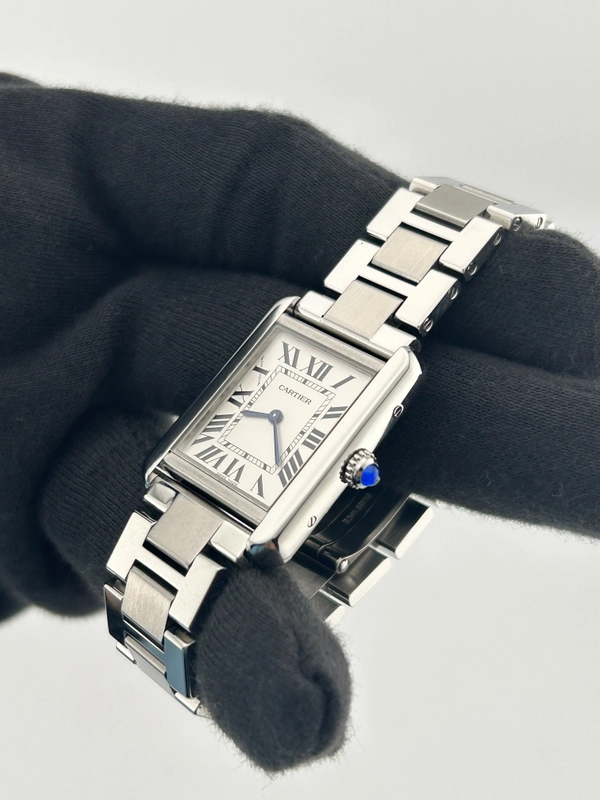 Cartier Tank Solo Silver Roman Dial on Stainless Steel Ref. W5200013 Card 2020 view 3