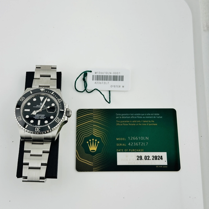 Rolex Submariner Black Dial on Oyster Bracelet Ref. 126610LN Card 2024 view 7
