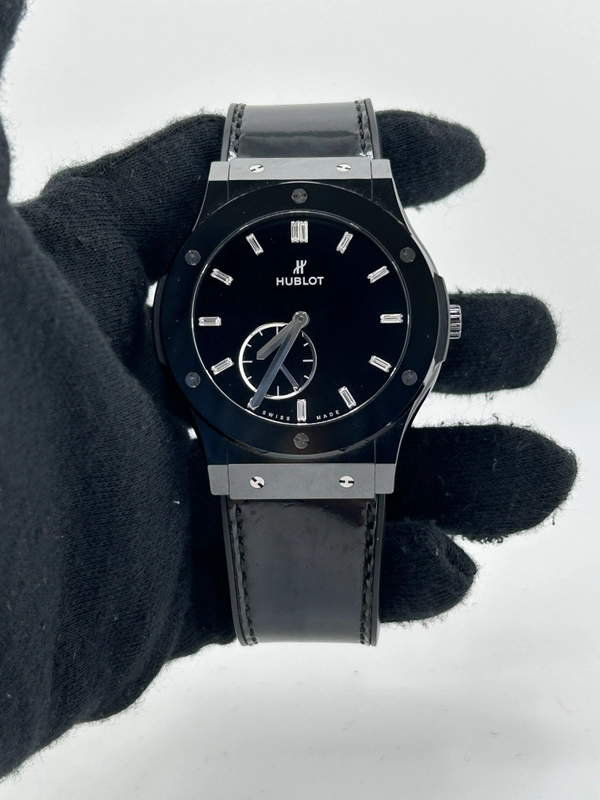 Hublot Classic Fusion Clasico Ultra Thin Black Dial on Black Rubber Band Ref. 515.CS.1270.VR view 2