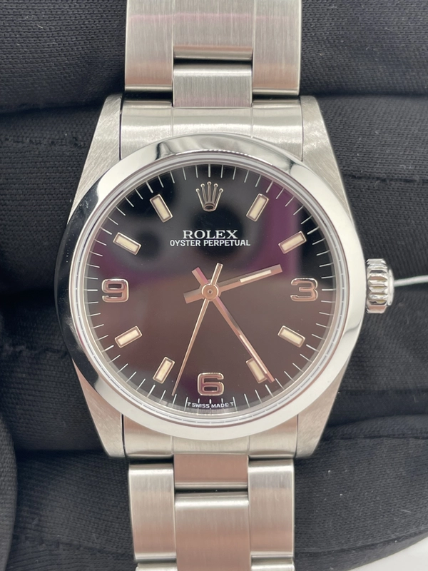 Rolex Oyster Perpetual Black Dial on Oyster Ref. 77080 view 2