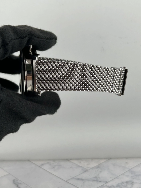 Breitling Transocean Black Dial on Woven Steel Ref. AB0152 Papers 2012 view 5