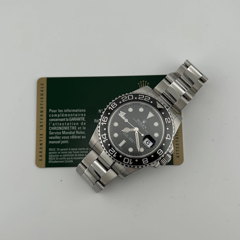 Rolex GMT-Master II Black Dial on Oyster Ref. 116710LN Card Open Date view 7