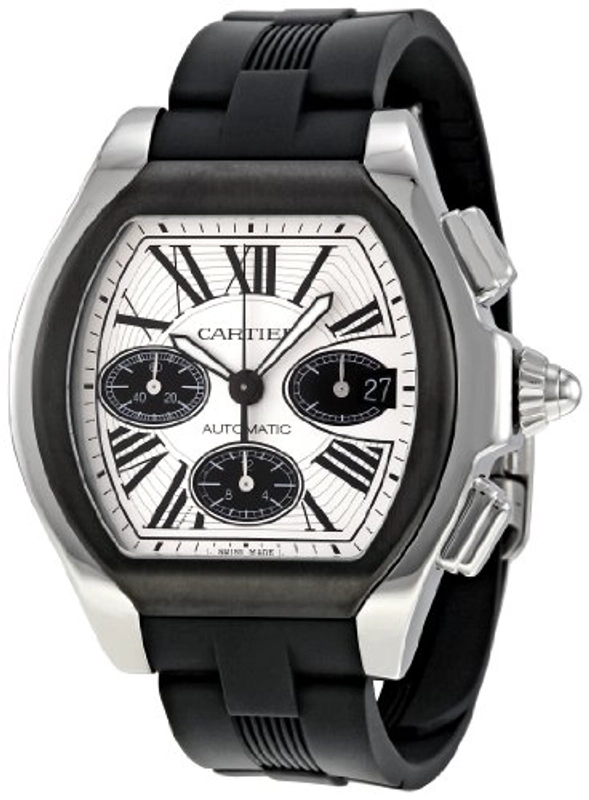 Cartier Roadster White Roman Dial on Black Rubber Band Ref. RW6206020 — Saleh Jewelers