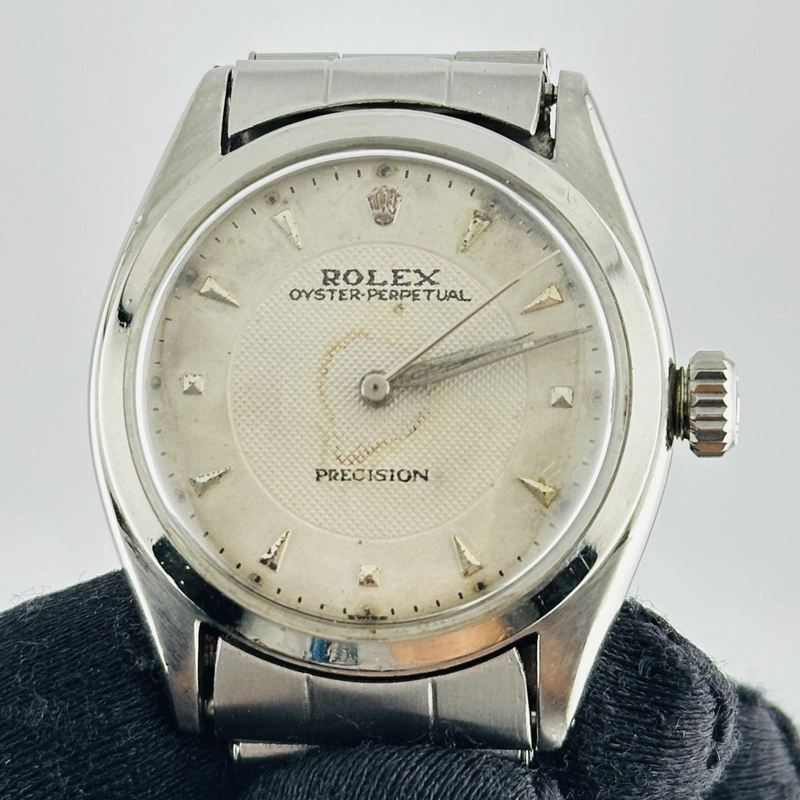 Rolex Oyster Perpetual Precision Albino White Dial Dial on Oyster Rivet Bracelet Ref. 6022 1963