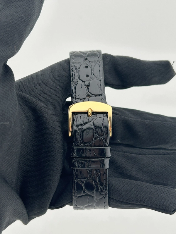 Rolex Datejust 36 Champagne Stick Dial on Generic Black Leather Band Ref. 16013 1981 view 4