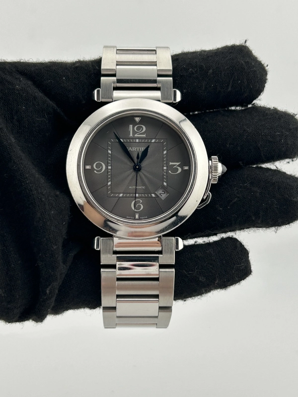 Cartier Pasha de Cartier 41 Anthracite Dial on Stainless Steel Bracelet Ref. WSPA0026 Complete 2022 view 2