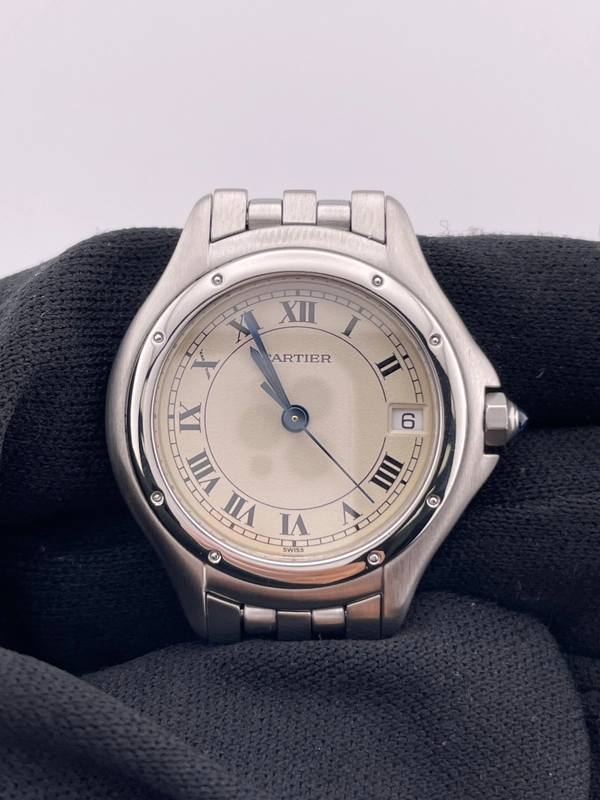 Cartier Cougar Silver Roman Numerals Dial on Stainless Steel Bracelet Ref. W35001F5 view 3