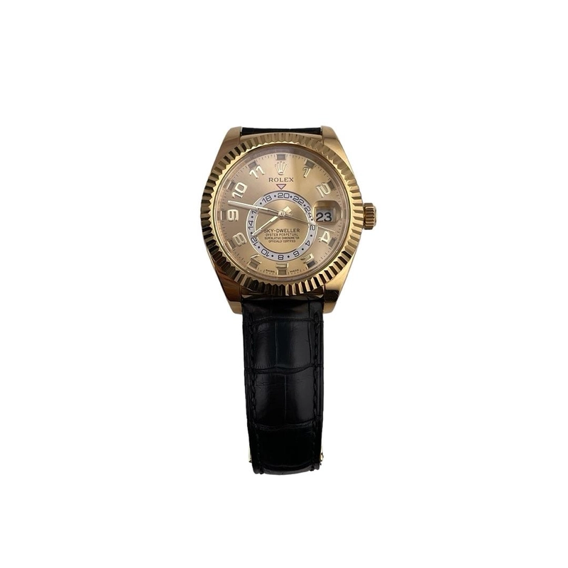 Rolex Sky Dweller Champagne Arabic Dial on Leather Ref. 326138 Card 2021 view 2