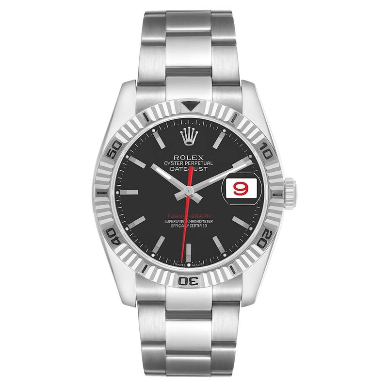 Rolex Datejust Turnograph Black Stick Dial on Oyster Bracelet Ref. 116264 Papers 2005