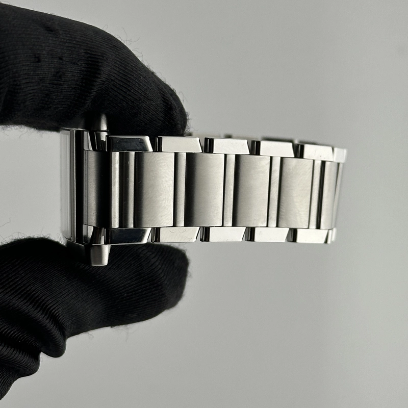 Cartier Tank Francaise Large White Roman Dial on Stainless Steel Bracelet Ref. 2302 view 5