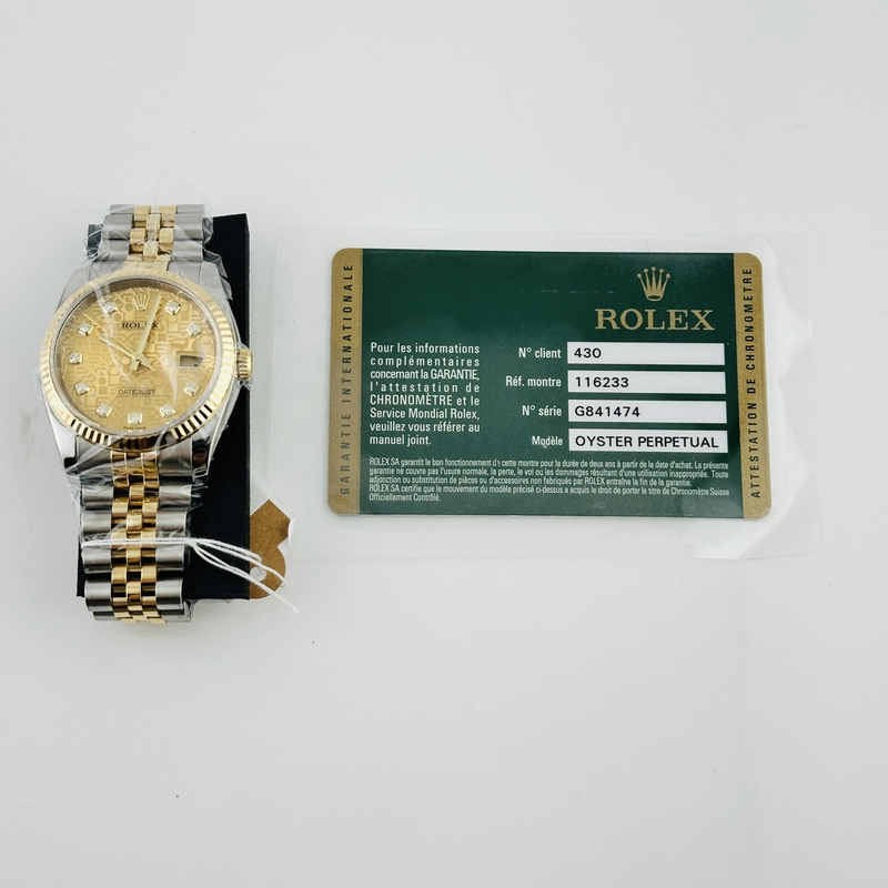 Rolex Datejust Gold Anniversary Diamond Dial Dial on D Link Jubilee Ref. 116233 Card 2013 view 6